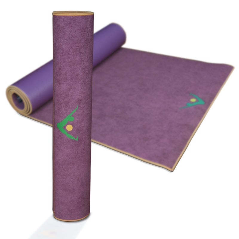 AURORAE Synergy 2in1 Hot Yoga Mat with integrated Non Slip Microfiber Towel. No Slipping No Bunching/Odor Patent Protected, Machine Washable. AMETHYST - Image 2